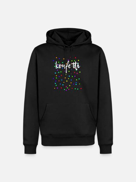 Konfetti Fasching Karneval Bunt - Männer Premium Bio Hoodie - Schwarz