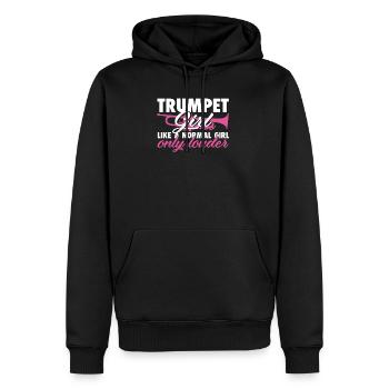 Trumpet woman chapel musician music - Men’s Premium Organic Hoodie - black - Front - Nico (187cm)