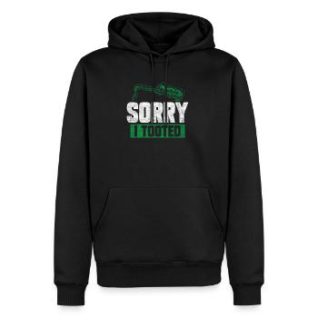 Sorry i tooted - Männer Premium Bio Hoodie - Schwarz - Vorne - Nico (187cm)