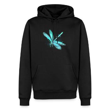 Etang à insectes libellule étang - Sweat à capuche Premium bio Homme - noir - Devant - Nico (187cm)