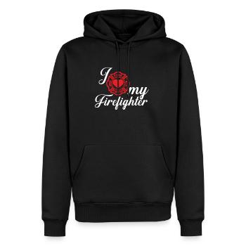 Berufsfeuerwehr Feuerwehr Feuerwehrmann Freund Ehe - Männer Premium Bio Hoodie - Schwarz - Vorne - Nico (187cm)