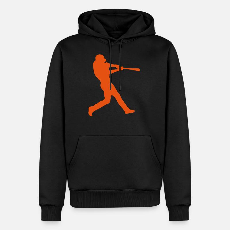 baseball batte frappe silhouette - Sweat à capuche Premium bio Homme - noir