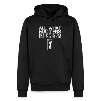 Calisthenics Bar Street Workout Muscle Up Cadeau - Sweat à capuche Premium bio Homme - noir - Devant - Nico (187cm)
