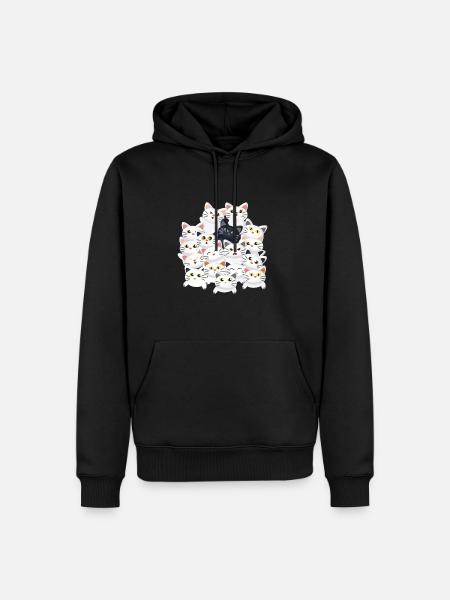 Cats in the pile - Men’s Premium Organic Hoodie - black