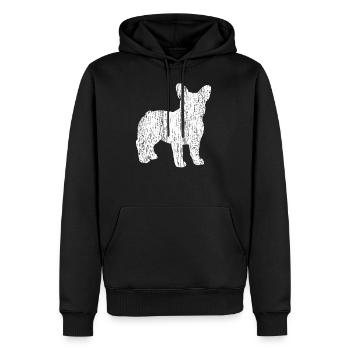 Bulldog français - Sweat à capuche Premium bio Homme - noir - Devant - Nico (187cm)