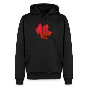 Ahorn Rot Polygon - Männer Premium Bio Hoodie - Schwarz - Vorne - Nico (187cm)