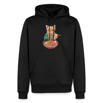 Ramen kawaii maneki noodles - Men’s Premium Organic Hoodie - black - Front - Nico (187cm)