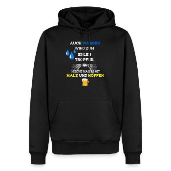 Dire de la bière - Sweat à capuche Premium bio Homme - noir - Devant - Nico (187cm)