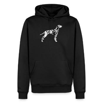 Dalmatiens - Sweat à capuche Premium bio Homme - noir - Devant - Nico (187cm)