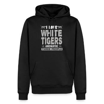 White Tiger Weißer Tiger - Männer Premium Bio Hoodie - Schwarz - Vorne - Nico (187cm)
