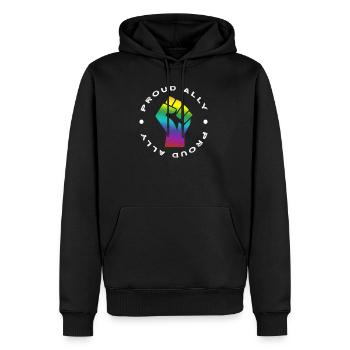 Proud Ally orgueil tolérance arc-en-ciel LGBT cadeau - Sweat à capuche Premium bio Homme - noir - Devant - Nico (187cm)