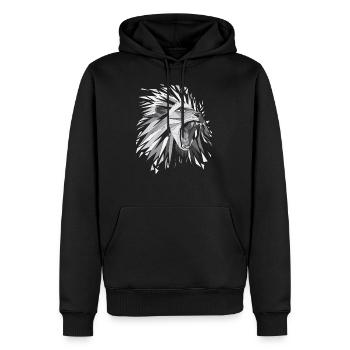 Lionne lionne - Sweat à capuche Premium bio Homme - noir - Devant - Nico (187cm)