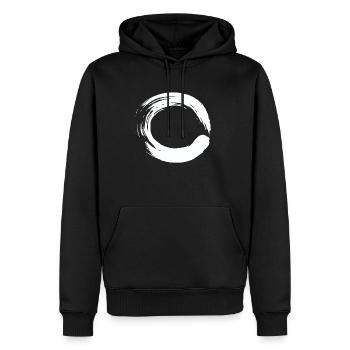 Yoga - Zen Kreis - Shirt - Männer Premium Bio Hoodie - Schwarz - Vorne - Nico (187cm)