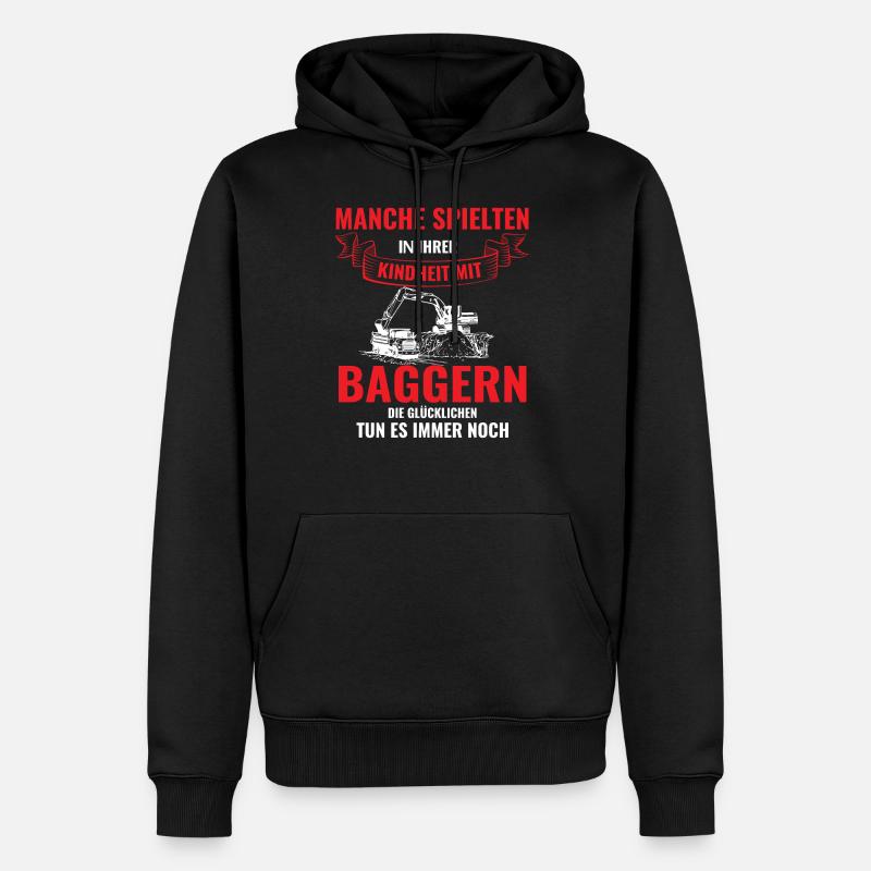 Bagger Baggerfahrer Geschenk - Männer Premium Bio Hoodie - Schwarz
