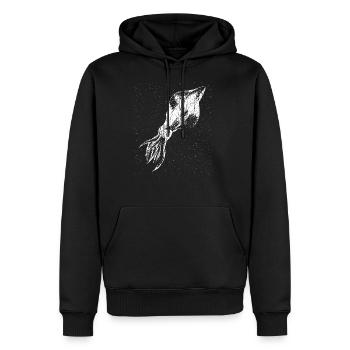 calamar - Sweat à capuche Premium bio Homme - noir - Devant - Nico (187cm)