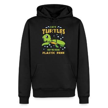 Sauvez les tortues - Sweat à capuche Premium bio Homme - noir - Devant - Nico (187cm)