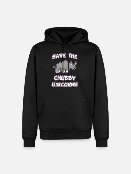 Unicorn Parody Dick Rhino Funny Cute Gift - Men’s Premium Organic Hoodie - black
