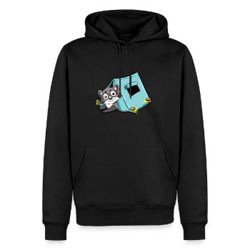 campendes Stinktier Camper Camping Zelt Natur - Männer Premium Bio Hoodie - Schwarz - Vorne - Nico (187cm)