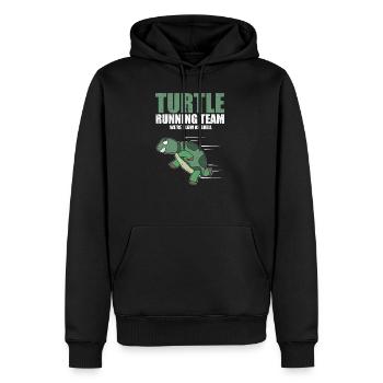 Tortue Running Team Slow Marathon Course Humour Blague - Sweat à capuche Premium bio Homme - noir - Devant - Nico (187cm)