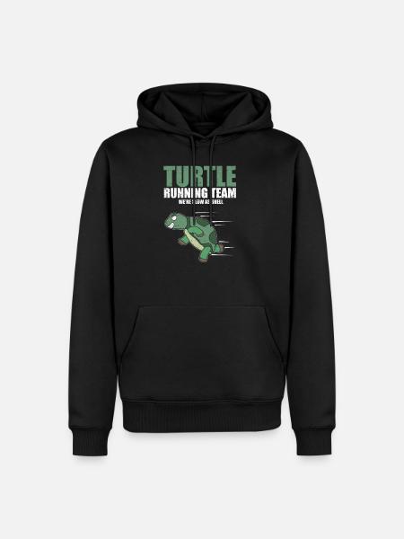 Tortue Running Team Slow Marathon Course Humour Blague - Sweat à capuche Premium bio Homme - noir