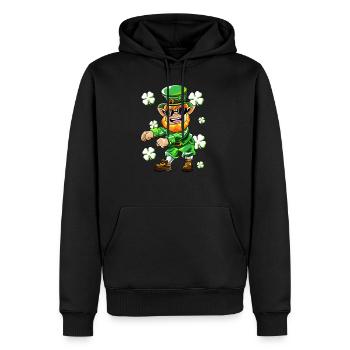 Flossing Kobold Kleeblatt St Patricks Day Geschenk - Männer Premium Bio Hoodie - Schwarz - Vorne - Nico (187cm)