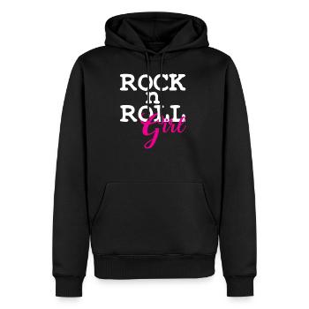 Rock'n'Roll - Sweat à capuche Premium bio Homme - noir - Devant - Nico (187cm)
