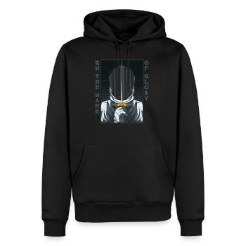 L’escrime - Sweat à capuche Premium bio Homme - noir - Devant - Nico (187cm)
