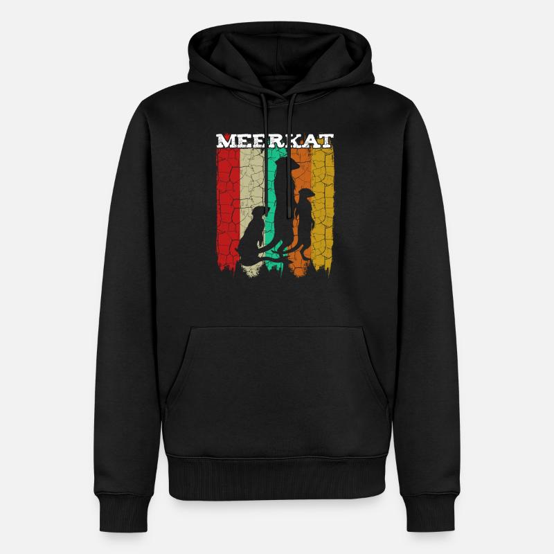 Erdmännchen - Männer Premium Bio Hoodie - Schwarz