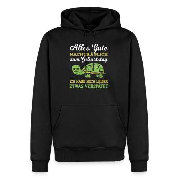 Tout Bonne nouvelle d’anniversaire oublié tasse - Sweat à capuche Premium bio Homme - noir - Devant - Nico (187cm)