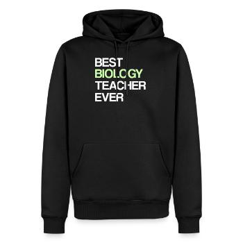 Biologie Enseignante - Sweat à capuche Premium bio Homme - noir - Devant - Nico (187cm)
