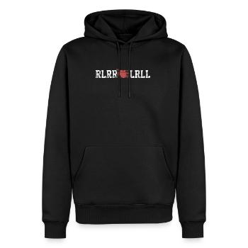 batterie - Sweat à capuche Premium bio Homme - noir - Devant - Nico (187cm)