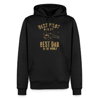 Pilot Piloten Spruch Vater - Männer Premium Bio Hoodie - Schwarz - Vorne - Nico (187cm)