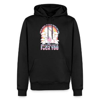 Süßes Einhorn Pizza Und Liebe T-Shirt - Männer Premium Bio Hoodie - Schwarz - Vorne - Nico (187cm)
