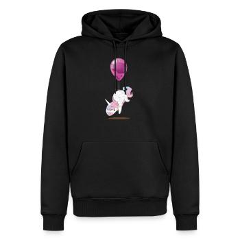 Süßes Einhorn Ballon T-Shirt Kinder - Männer Premium Bio Hoodie - Schwarz - Vorne - Nico (187cm)