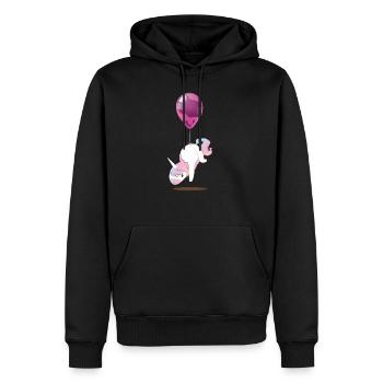 Süßes Einhorn Ballon T-Shirt Kinder - Männer Premium Bio Hoodie - Schwarz - Vorne - Nico (187cm)