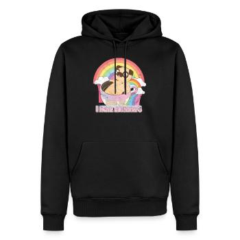 I Hate Mondays Coffee Dog T-Shirt - Men’s Premium Organic Hoodie - black - Front - Nico (187cm)