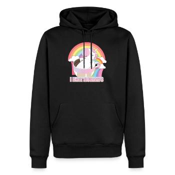 I Hate Mondays Unicorn Coffee T-Shirt - Men’s Premium Organic Hoodie - black - Front - Nico (187cm)