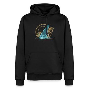 Windsurfen - Männer Premium Bio Hoodie - Schwarz - Vorne - Nico (187cm)