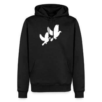 colombe - Sweat à capuche Premium bio Homme - noir - Devant - Nico (187cm)
