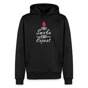 BBQ Grillen Griller Grillkönig Grillsaison Rauch - Männer Premium Bio Hoodie - Schwarz - Vorne - Nico (187cm)