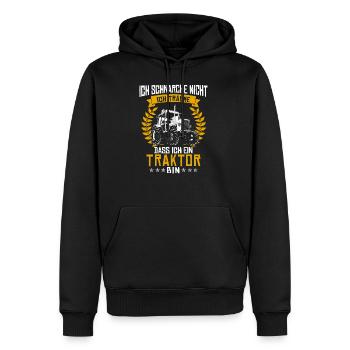 Ich schnarche nicht ich träume Traktor - Männer Premium Bio Hoodie - Schwarz - Vorne - Nico (187cm)