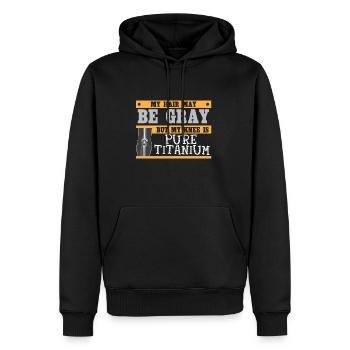 Knie Operation - Graue Haare Chirurgie Vater - Männer Premium Bio Hoodie - Schwarz - Vorne - Nico (187cm)