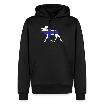 Finlande - Sweat à capuche Premium bio Homme - noir - Devant - Nico (187cm)