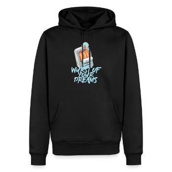 Wurst deiner Träume im Urlaub am Strand erleben - Männer Premium Bio Hoodie - Schwarz - Vorne - Nico (187cm)