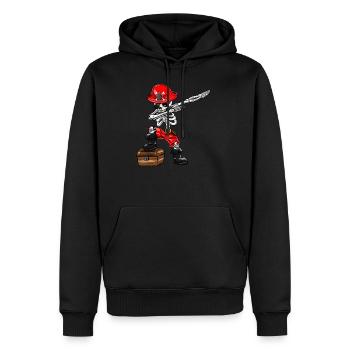 Déguisement de costume de garçon de pirate squelette - Sweat à capuche Premium bio Homme - noir - Devant - Nico (187cm)