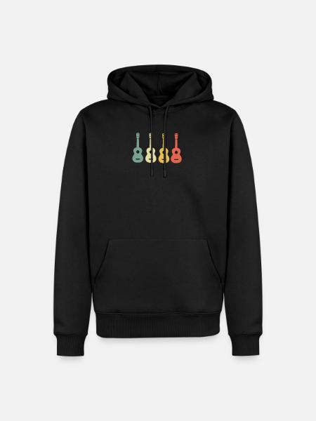 Ukulele Musical Instrument Vintage Retro Gift - Men’s Premium Organic Hoodie - black