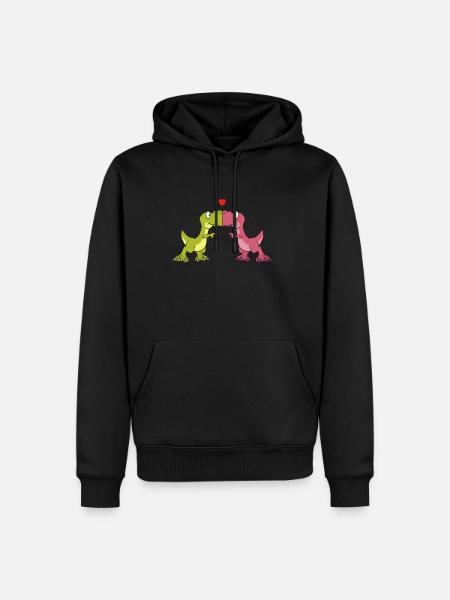 Dino Couple - Men’s Premium Organic Hoodie - black