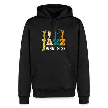 Saxophone Jazz Musique Blues Guitare - Sweat à capuche Premium bio Homme - noir - Devant - Nico (187cm)