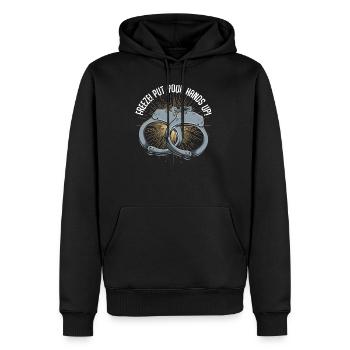 police - Sweat à capuche Premium bio Homme - noir - Devant - Nico (187cm)