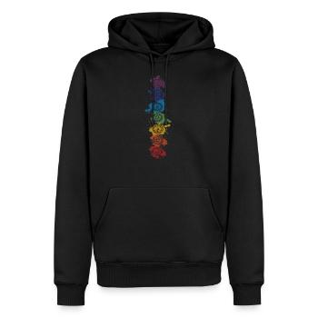 Chakra Elements Splash - Buddha, Buddhism, Yoga - Men’s Premium Organic Hoodie - black - Front - Nico (187cm)